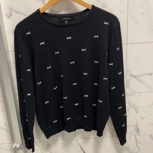 black and white bow sweater